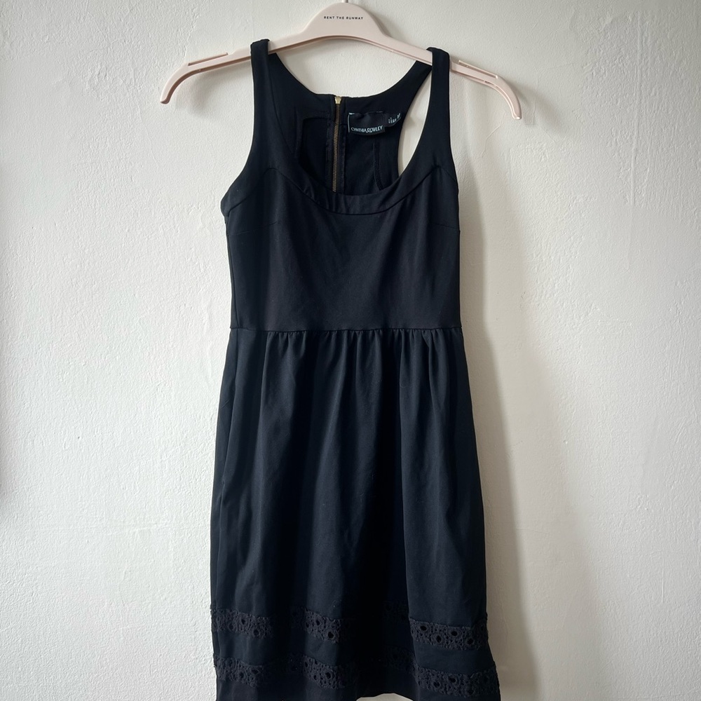 Cynthia Rowley | Black Pleated Halter Mini Dress | Size Large